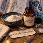 Collagène magnésium en poudre et flacon : peau, articulations, fatigue